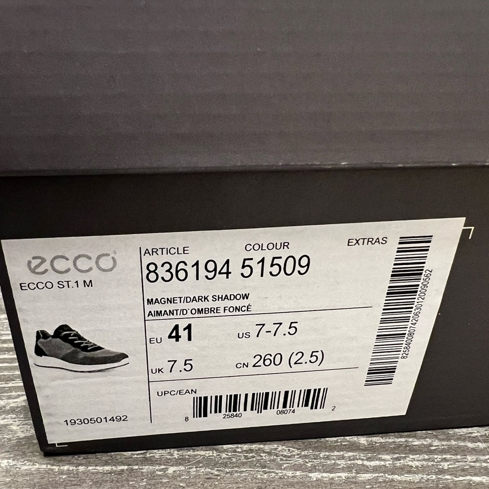 ECCO ST.1 Sneaker Magnet Dark Shadow Suede
Comfort Shoes Men's Size 7.5 - Picture 5 of 5